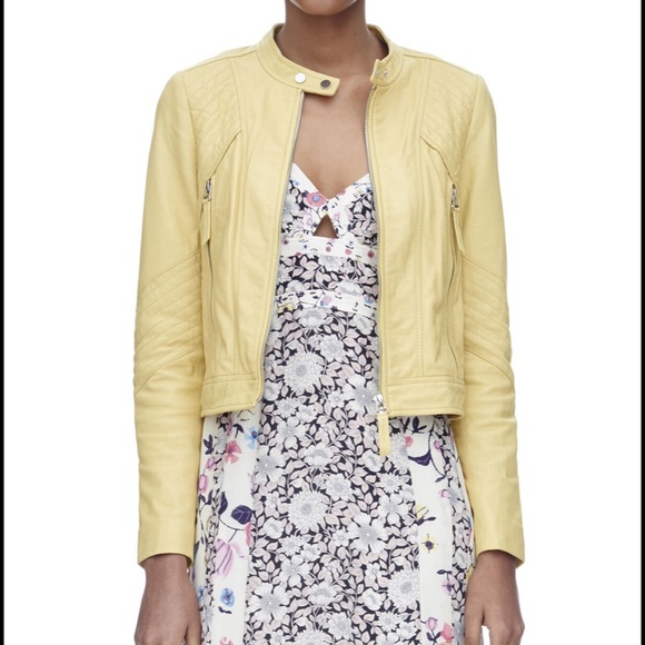 Rebecca Taylor Yellow Leather Jacket - Picture 2 of 10